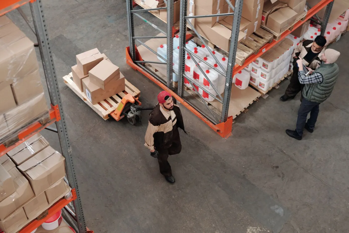Bare warehouse concrete floor