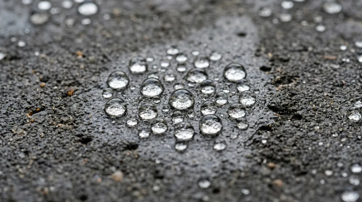 Water beading on sealed stamped concrete